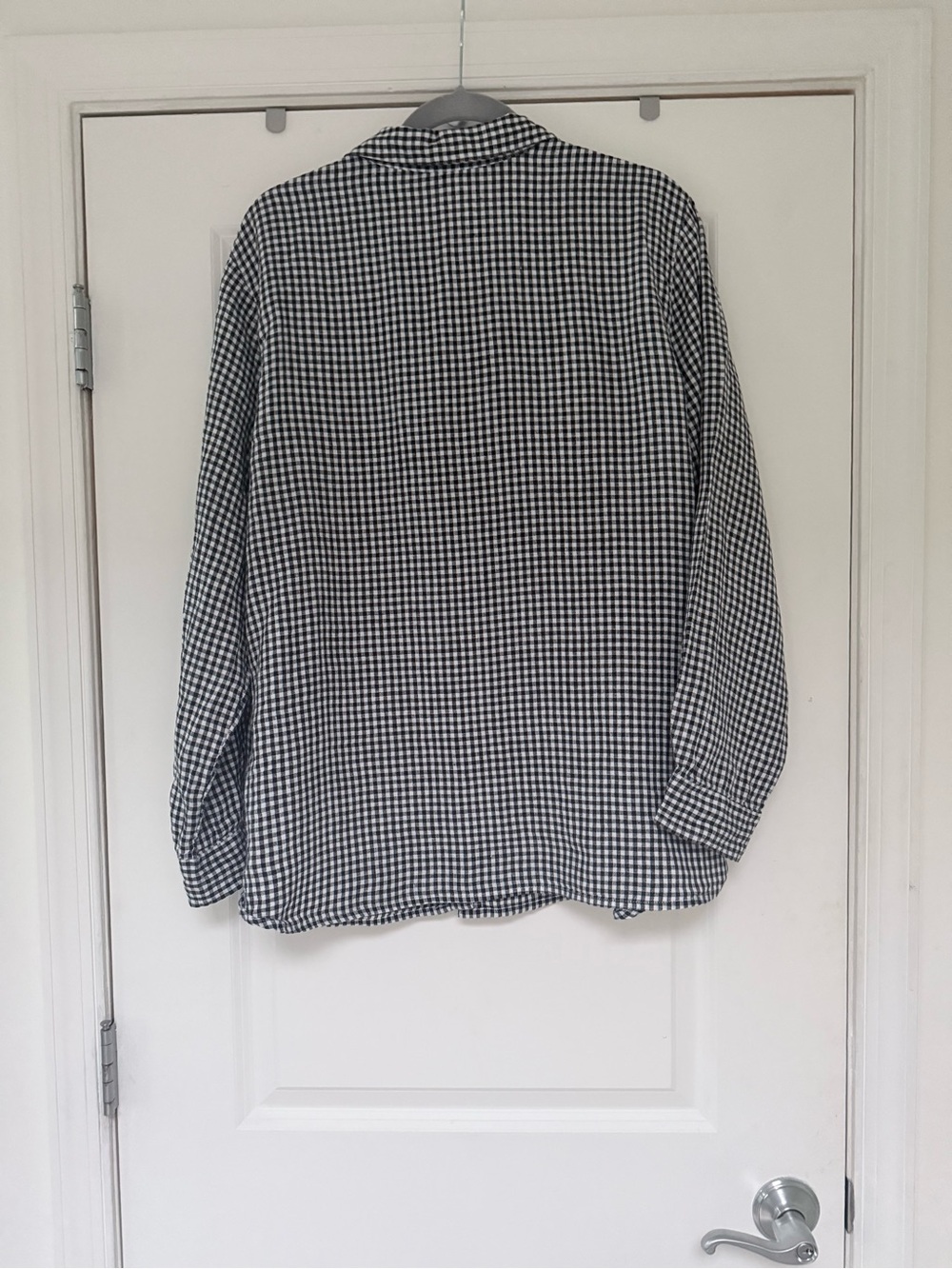 J. Jill Love Linen Gingham Plaid Button Up Top Coastal Lagenlook Academia L - Picture 3 of 6